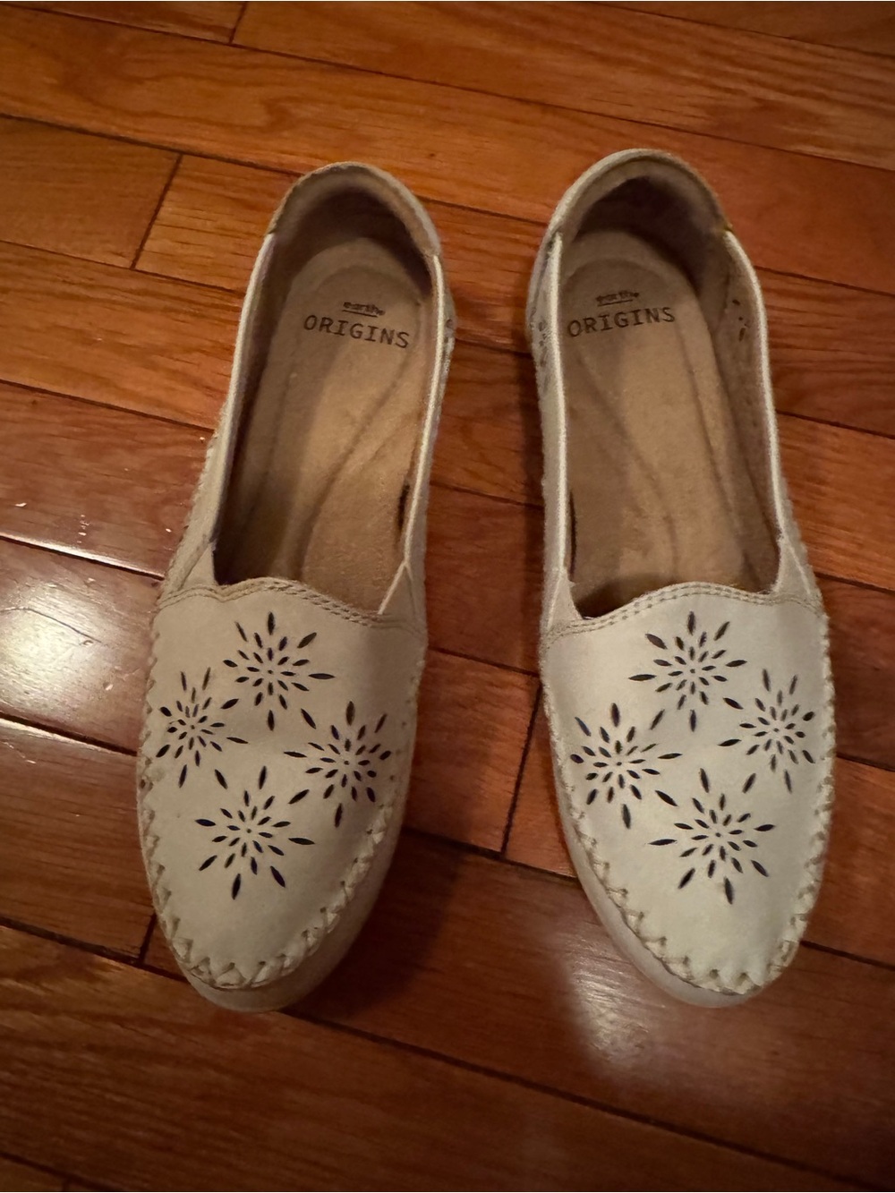 Origins Cream Laser-Cut Slip-On Loafers
